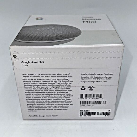 Google Home Mini 1st Gen Chalk  New Sealed Box - Picture 6 of 8